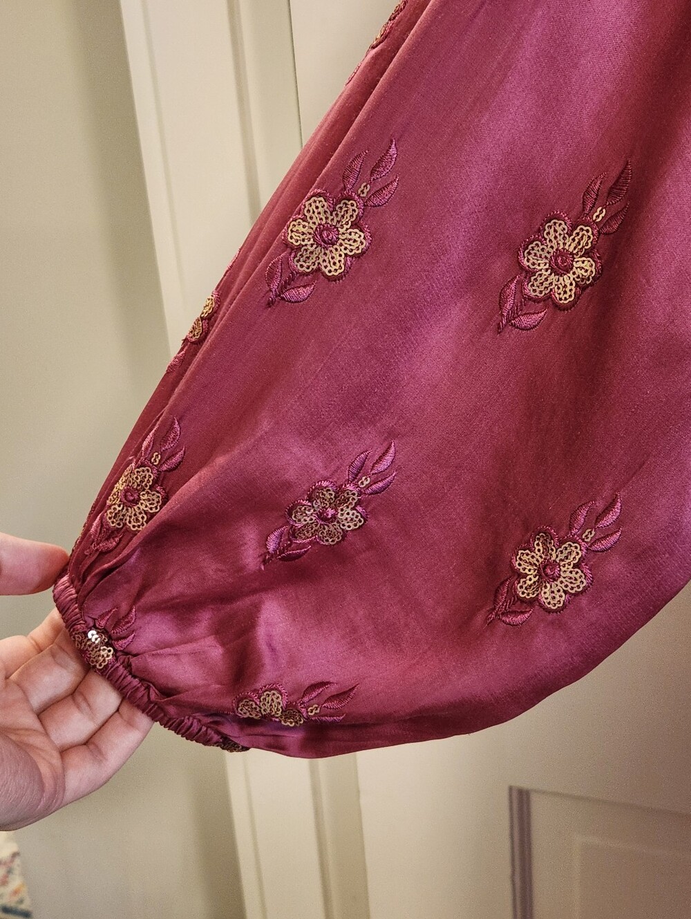 💖Clara The Label💖 - Berry Pink Boho Dress w/Gold Sequin Accents - Picture 10 of 14